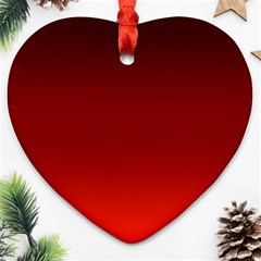 Scarlet Red Ombre Gradient Ornament (heart) by SpinnyChairDesigns