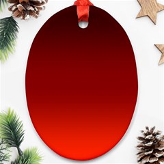 Scarlet Red Ombre Gradient Oval Ornament (two Sides) by SpinnyChairDesigns