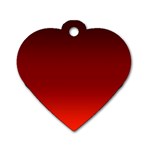 Scarlet Red Ombre Gradient Dog Tag Heart (Two Sides) Front