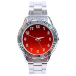 Scarlet Red Ombre Gradient Stainless Steel Analogue Watch Front