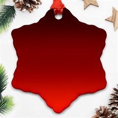 Scarlet Red Ombre Gradient Snowflake Ornament (two Sides) by SpinnyChairDesigns