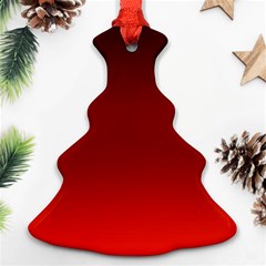 Scarlet Red Ombre Gradient Christmas Tree Ornament (two Sides) by SpinnyChairDesigns