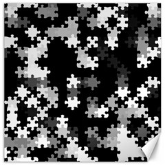 Black and White Jigsaw Puzzle Pattern Canvas 20  x 20 