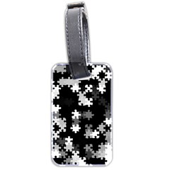 Black and White Jigsaw Puzzle Pattern Luggage Tag (two sides)