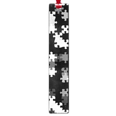 Black And White Jigsaw Puzzle Pattern Large Book Marks by SpinnyChairDesigns