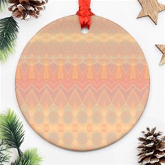 Boho Soft Peach Pattern Ornament (round) by SpinnyChairDesigns