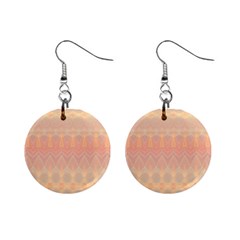 Boho Soft Peach Pattern Mini Button Earrings by SpinnyChairDesigns