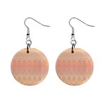 Boho Soft Peach Pattern Mini Button Earrings Front