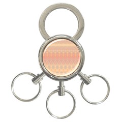 Boho Soft Peach Pattern 3-ring Key Chain by SpinnyChairDesigns