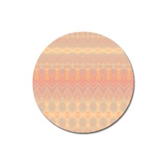 Boho Soft Peach Pattern Magnet 3  (round) by SpinnyChairDesigns