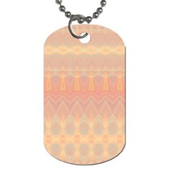 Boho Soft Peach Pattern Dog Tag (two Sides) by SpinnyChairDesigns