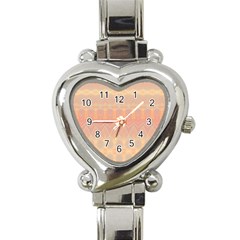 Boho Soft Peach Pattern Heart Italian Charm Watch by SpinnyChairDesigns