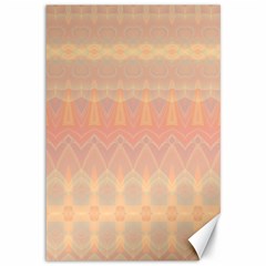 Boho Soft Peach Pattern Canvas 12  X 18  by SpinnyChairDesigns