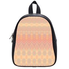 Boho Soft Peach Pattern School Bag (small) by SpinnyChairDesigns