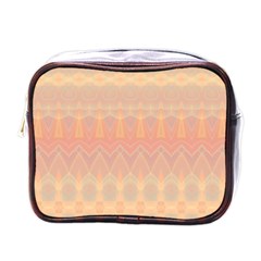 Boho Soft Peach Pattern Mini Toiletries Bag (one Side) by SpinnyChairDesigns