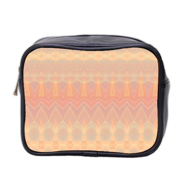 Boho Soft Peach Pattern Mini Toiletries Bag (Two Sides)