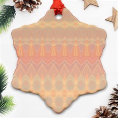 Boho Soft Peach Pattern Ornament (snowflake) by SpinnyChairDesigns