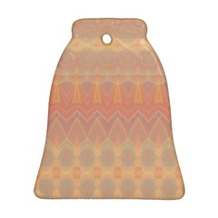 Boho Soft Peach Pattern Bell Ornament (two Sides) by SpinnyChairDesigns