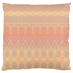 Boho Soft Peach Pattern Large Cushion Case (two Sides) by SpinnyChairDesigns