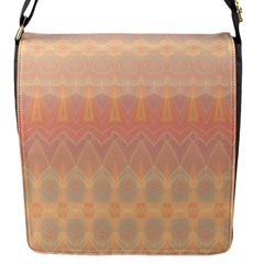 Boho Soft Peach Pattern Flap Closure Messenger Bag (s) by SpinnyChairDesigns