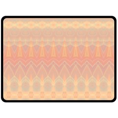 Boho Soft Peach Pattern Double Sided Fleece Blanket (large)  by SpinnyChairDesigns