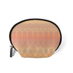 Boho Soft Peach Pattern Accessory Pouch (Small) Back