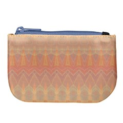 Boho Soft Peach Pattern Large Coin Purse by SpinnyChairDesigns