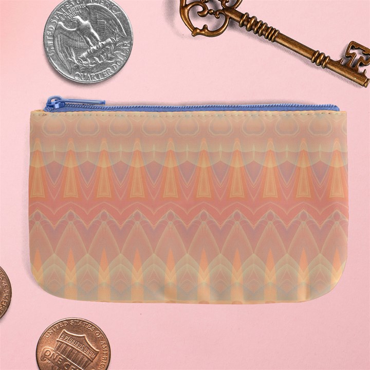 Boho Soft Peach Pattern Large Coin Purse