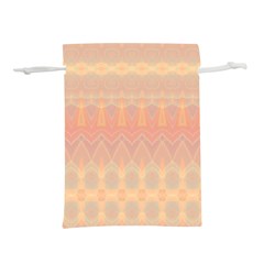 Boho Soft Peach Pattern Lightweight Drawstring Pouch (l) by SpinnyChairDesigns