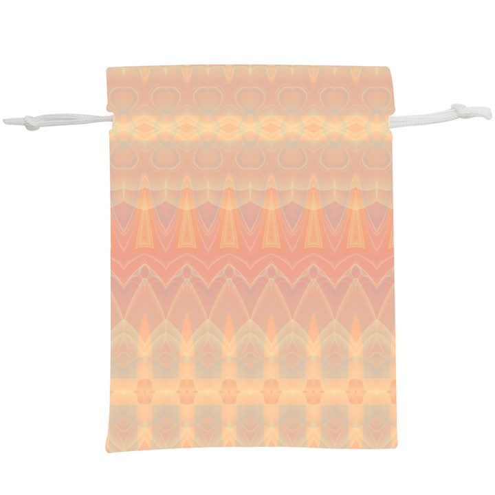 Boho Soft Peach Pattern  Lightweight Drawstring Pouch (XL)