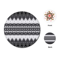 Boho Black And White  Playing Cards Single Design (round) by SpinnyChairDesigns