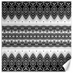 Boho Black And White  Canvas 12  X 12  by SpinnyChairDesigns