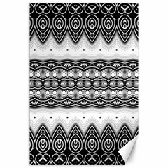 Boho Black And White  Canvas 24  X 36  by SpinnyChairDesigns