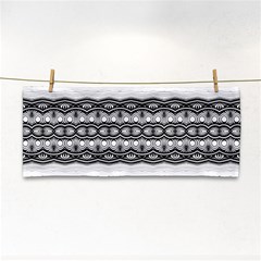 Boho Black And White  Hand Towel by SpinnyChairDesigns