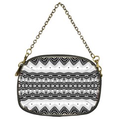 Boho Black And White  Chain Purse (one Side) by SpinnyChairDesigns