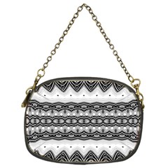 Boho Black And White  Chain Purse (two Sides) by SpinnyChairDesigns