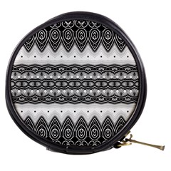 Boho Black And White  Mini Makeup Bag by SpinnyChairDesigns