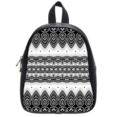 Boho Black And White  School Bag (small) by SpinnyChairDesigns