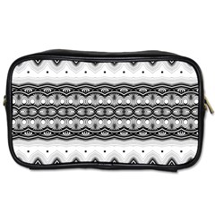 Boho Black And White  Toiletries Bag (two Sides) by SpinnyChairDesigns