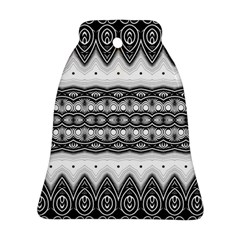 Boho Black And White  Bell Ornament (two Sides) by SpinnyChairDesigns