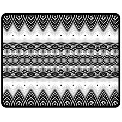 Boho Black And White  Double Sided Fleece Blanket (medium)  by SpinnyChairDesigns