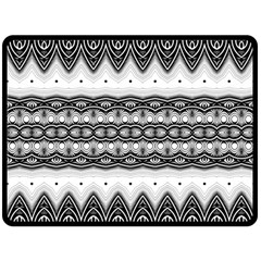 Boho Black And White  Double Sided Fleece Blanket (large)  by SpinnyChairDesigns