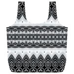 Boho Black And White  Full Print Recycle Bag (XL) Front