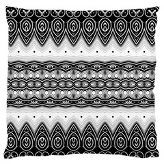 Boho Black And White  Large Flano Cushion Case (two Sides) by SpinnyChairDesigns