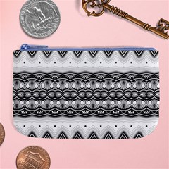 Boho Black And White  Large Coin Purse by SpinnyChairDesigns