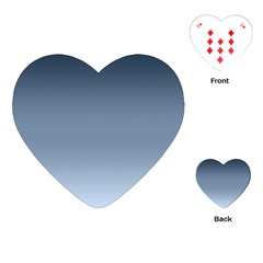 Faded Denim Blue Ombre Gradient Playing Cards Single Design (heart) by SpinnyChairDesigns