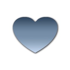 Faded Denim Blue Ombre Gradient Heart Coaster (4 Pack)  by SpinnyChairDesigns