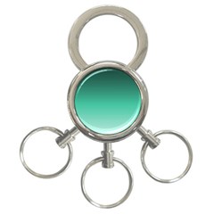 Biscay Green Gradient Ombre 3-ring Key Chain by SpinnyChairDesigns