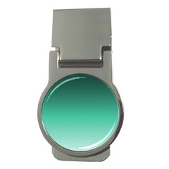 Biscay Green Gradient Ombre Money Clips (round)  by SpinnyChairDesigns