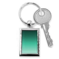 Biscay Green Gradient Ombre Key Chain (rectangle) by SpinnyChairDesigns